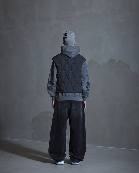 Diamond Padded Vest - Smoke Grey