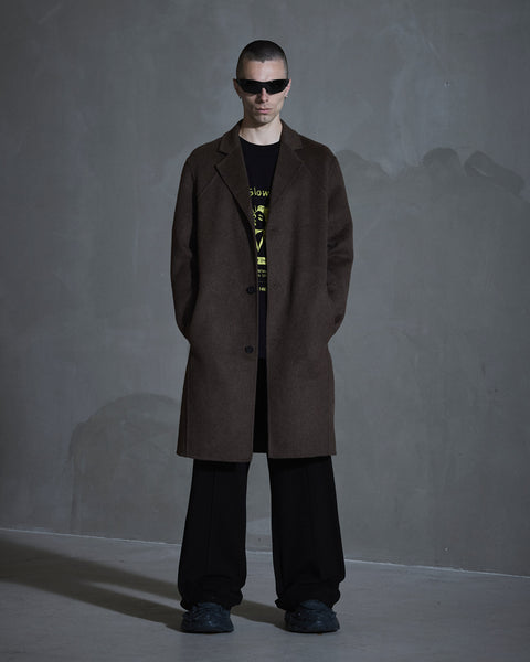 Diamond-detailed Coat - Dusty Brown