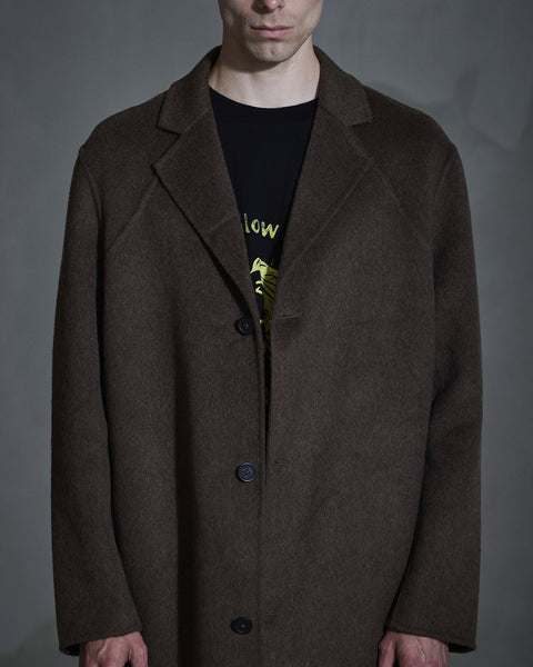 Diamond-detailed Coat - Dusty Brown