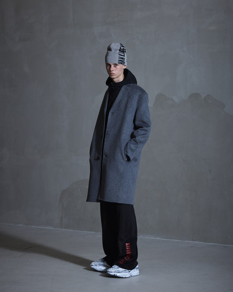 Diamond-detailed Coat - Smoke Grey