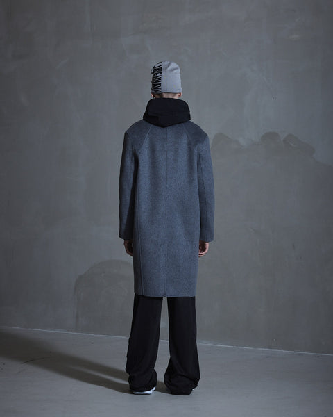 Diamond-detailed Coat - Smoke Grey