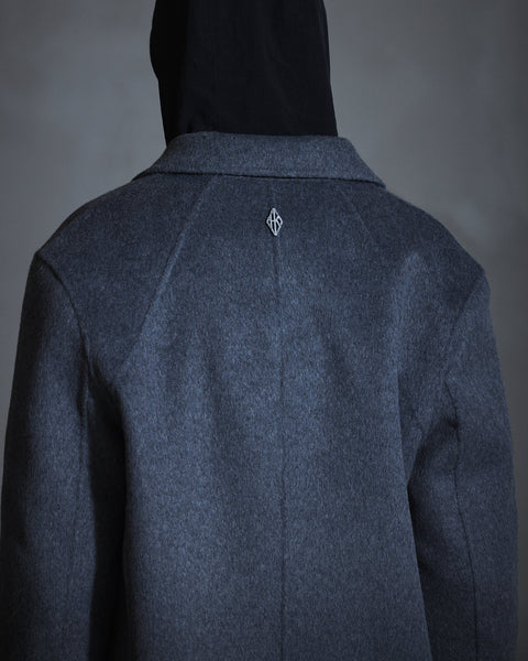 Diamond-detailed Coat - Smoke Grey