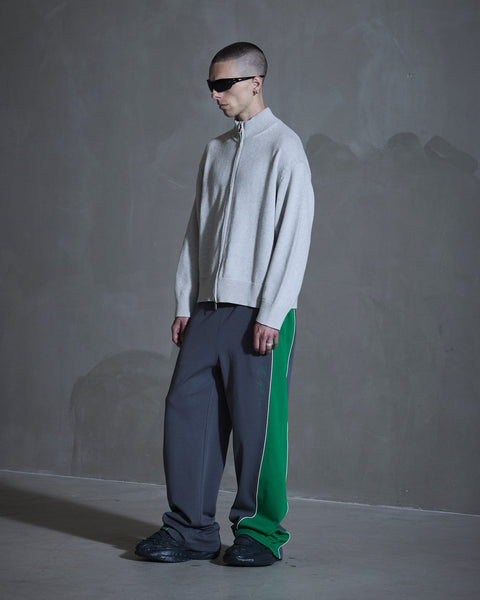 Diamond Knit Cardigan - Grey Melange