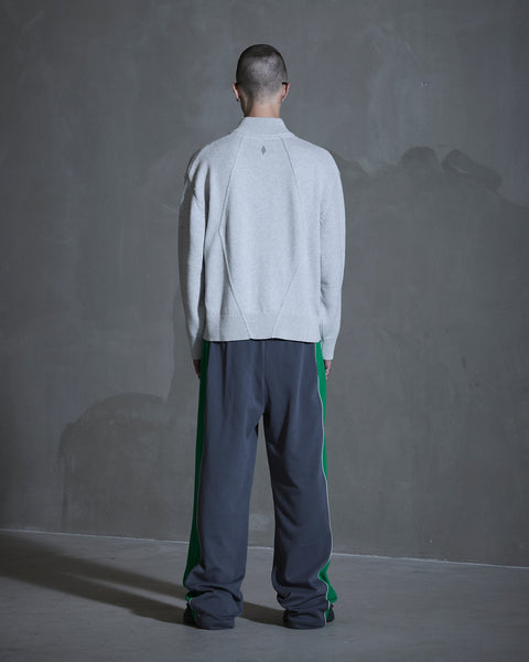 Diamond Knit Cardigan - Grey Melange