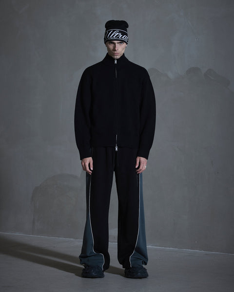 Diamond Knit Cardigan - Black