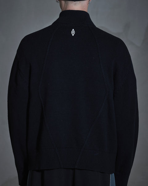 Diamond Knit Cardigan - Black