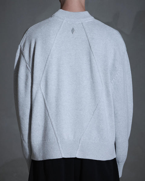 Diamond Knit Sweater - Grey Melange