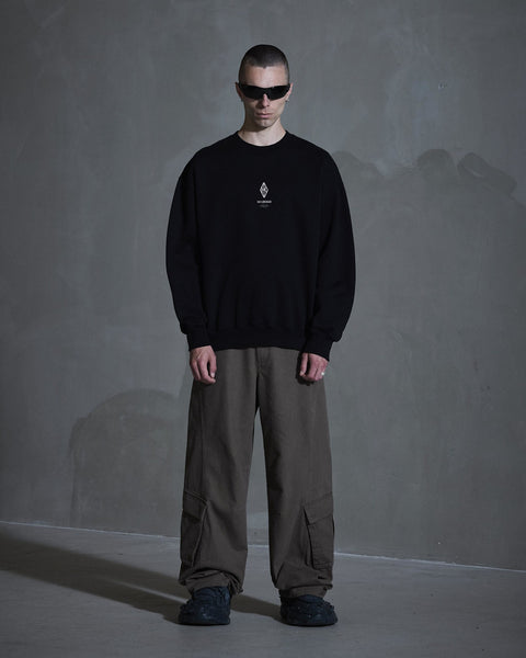 Diamond Loose Crewneck - Black/White