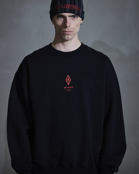 Diamond Loose Crewneck - Black
