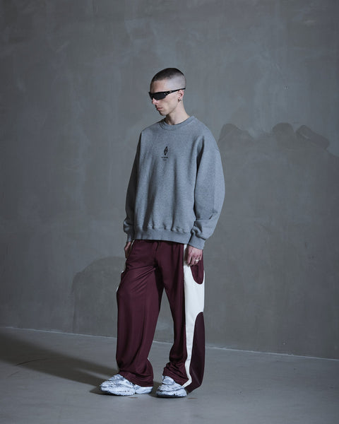 Diamond Loose Crewneck - Grey Melange