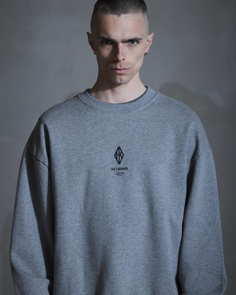 Diamond Loose Crewneck - Grey Melange