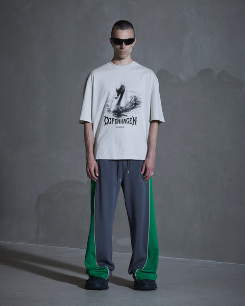 HK Swan Oversized Tee - Light Grey Melange