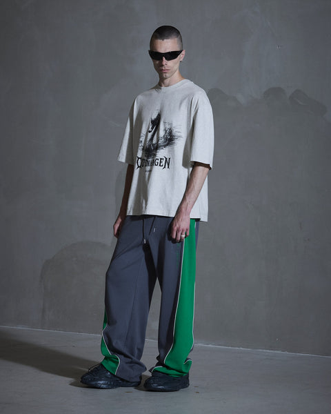 HK Swan Oversized Tee - Light Grey Melange