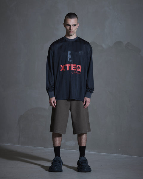 Printed Football Long Sleeve - Dark Grey