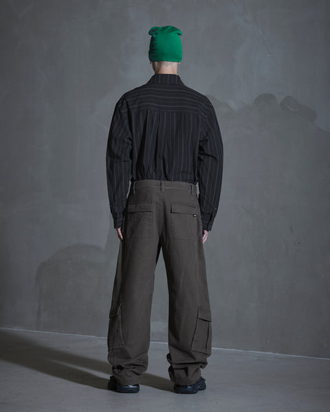 Washed Cargo Pants - Dark Grey