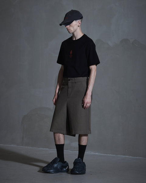 Washed Cotton Shorts - Dusty Brown