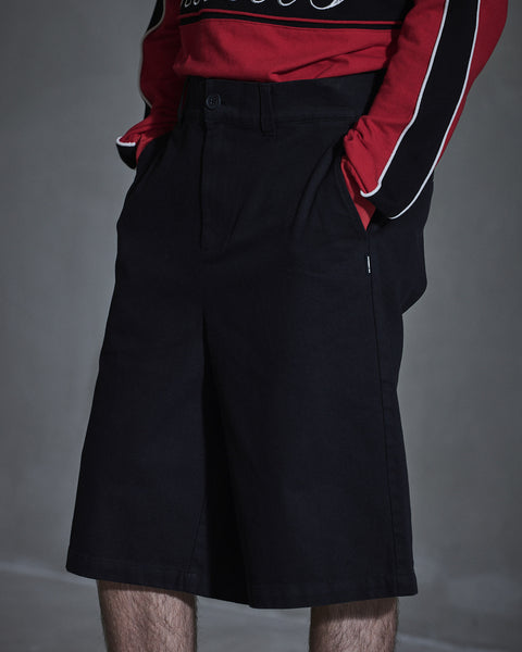 Washed Cotton Shorts - Black