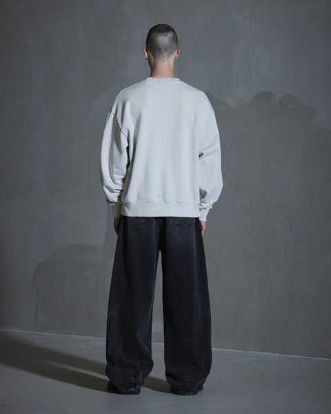 HK Swan Oversized Crewneck - Light Grey Melange
