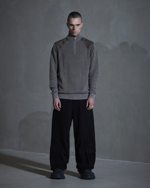 Half Zip Knit Sweater - Dusty Brown