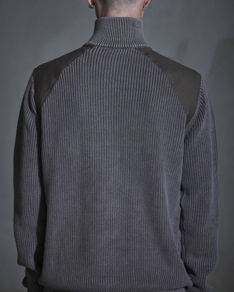 Half Zip Knit Sweater - Dusty Brown