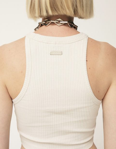 Ribbed Cropped Racer Top