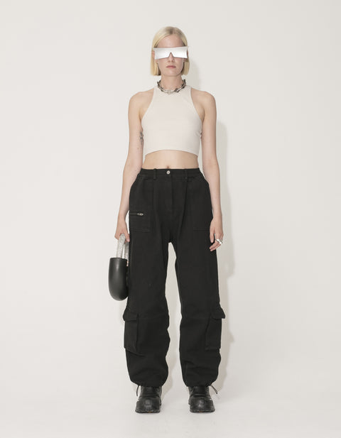 Ribbed Cropped Racer Top