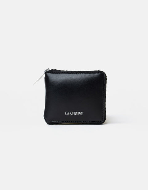 Leather Zip Wallet - Black