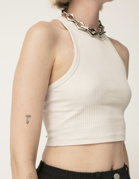 Ribbed Cropped Racer Top