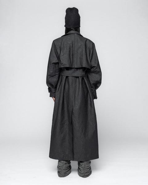 Heavy Jacquard Trenchcoat - Anthracite Black