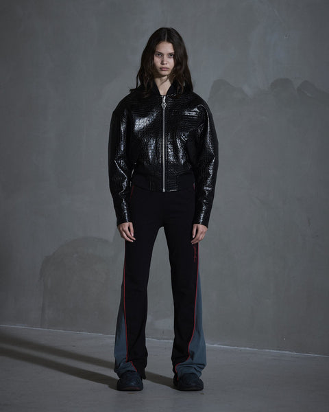 Faux Croc Jacket - Black