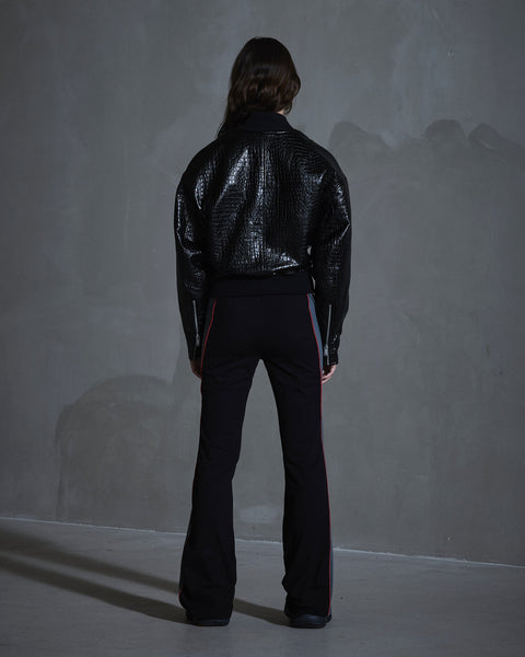 Faux Croc Jacket - Black