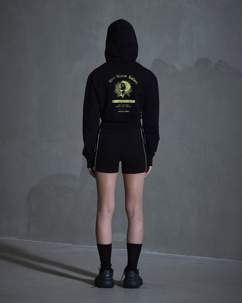 Sun Glow Hooded Cardigan - Black