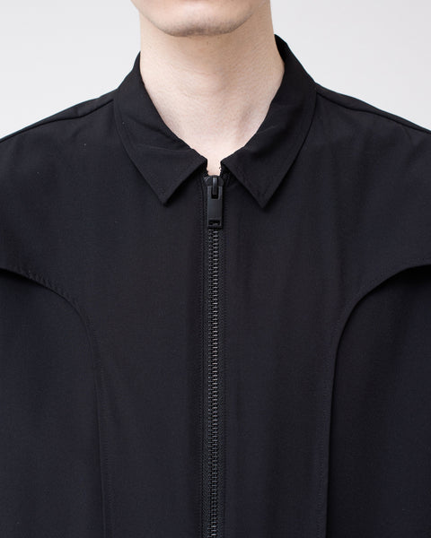 Washed Technical Zip S/S Shirt
