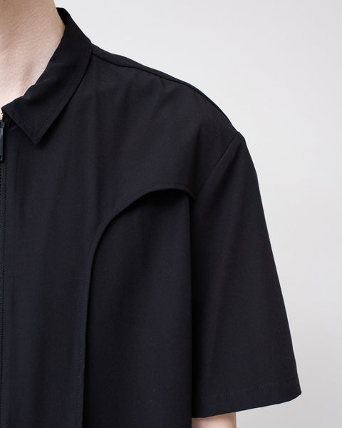 Washed Technical Zip S/S Shirt