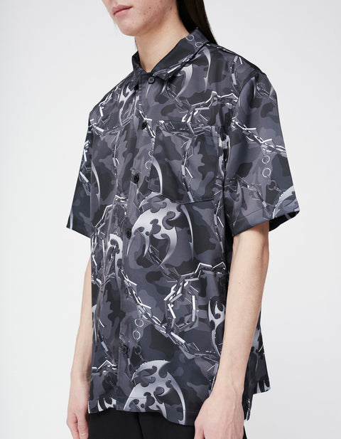 Camo Printed Polyester Summer Shirt
